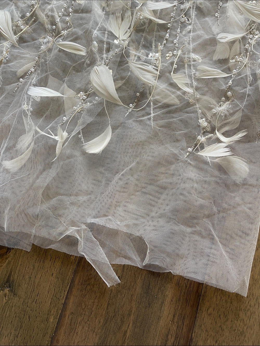 Delfi Collective Salma Bead & Feather Strapless Gown - Picture 9 of 13